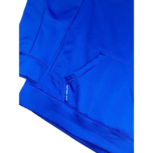 Nike Therma Fit Men's Hoodie Size L Blue Fleece‎ Lined Embroidered Logo Active - Picture 3 of 6